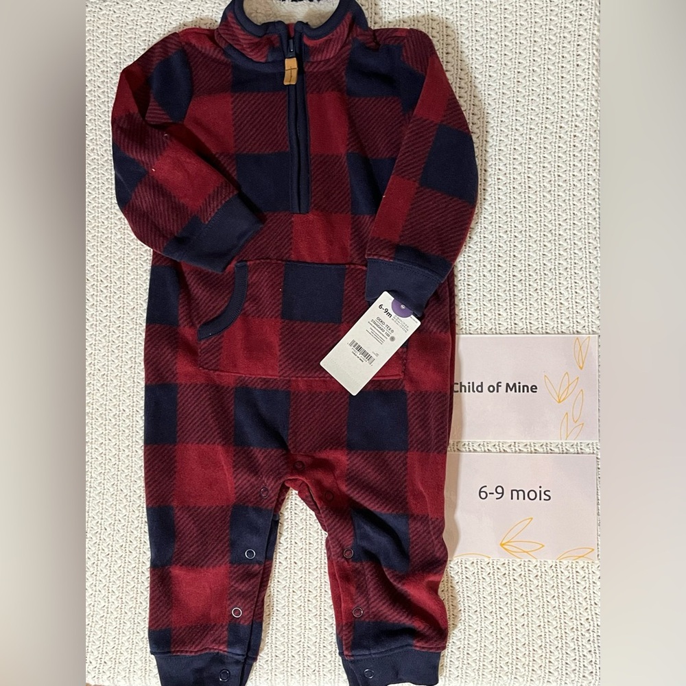 Child of Mine Plaid Red and Blue Footie
